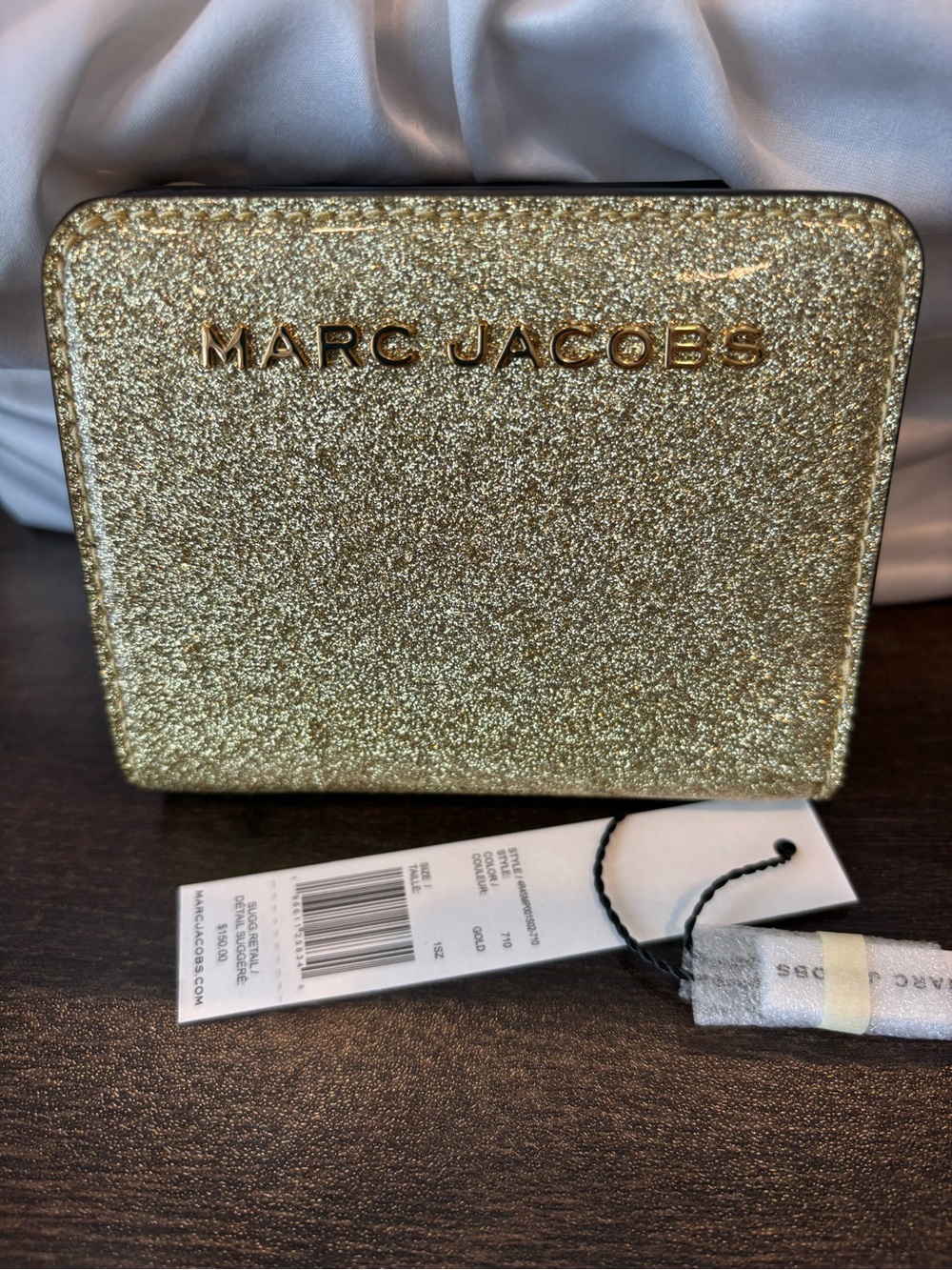 Marc Jacobs Gold Glitter Leather Wallet